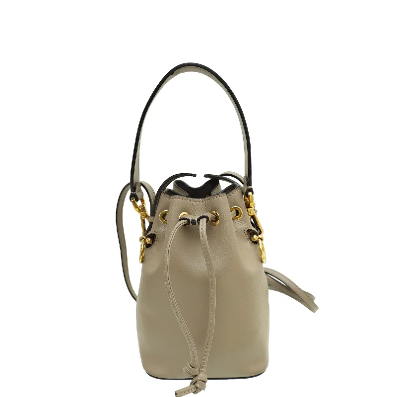  Elegant Totes At Limited-Time PricesShop The Hottest Deals Fendi Dove Gray Mon Tresor Mini Bucket Bag