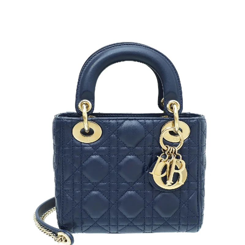  Designer Bags At Exclusive Clearance PricesCozy Comfort Style Sale Christian Dior Navy Blue Lady Dior Mini Chain Bag