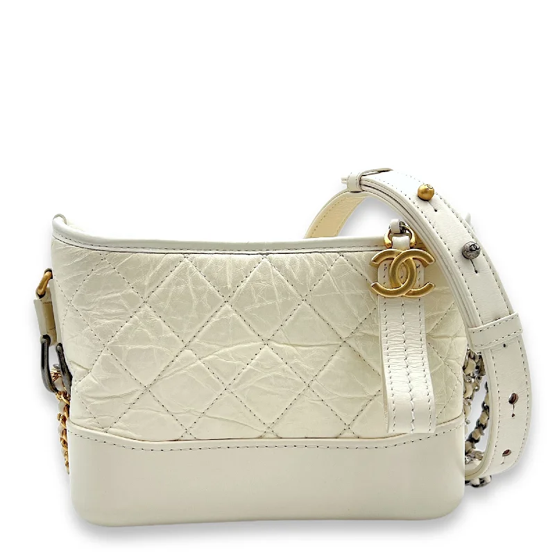  Classic Totes At Unbeatable DealsLightweight And Affordable Bags Gabrielle Small White Crossbody Bag in Calfskin, Mixed hardware