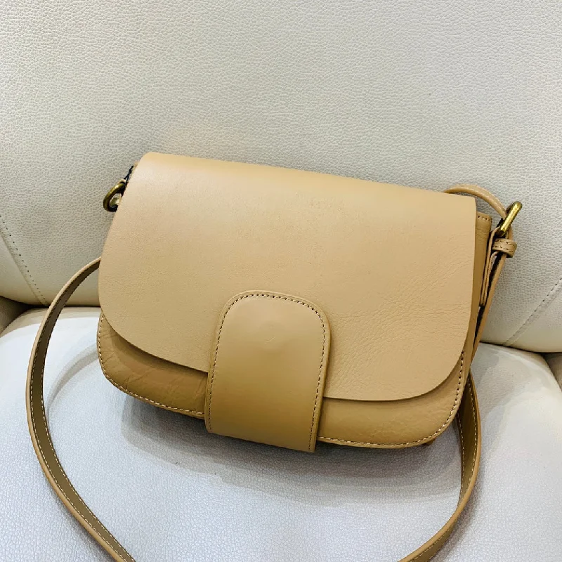  Flash Sale On Designer BagsRomantic Chic Deals Minimalist Genuine Leather Saddle Shoulder Bags Purse For Ladies