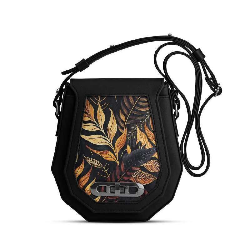  Shop Timeless And Trendy Bags At Limited-Time DiscountsRetro Style Promotions Black Polygon Crossbags Golden Leaves