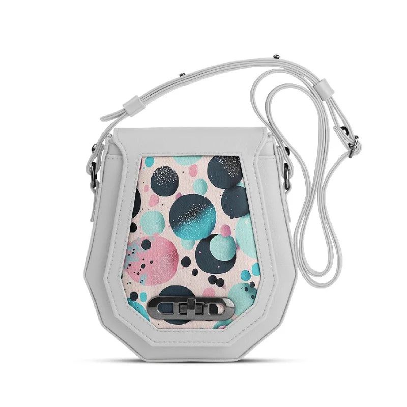  Trendy Bags, Huge SavingsCool Prices White Polygon Crossbags Colorful Circles