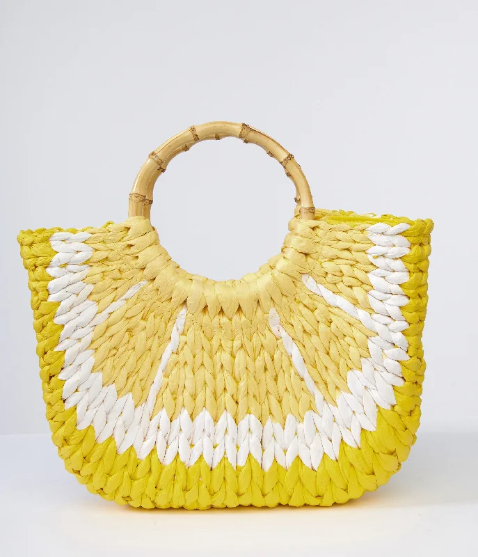 1970s Lemon Rattan Handbag