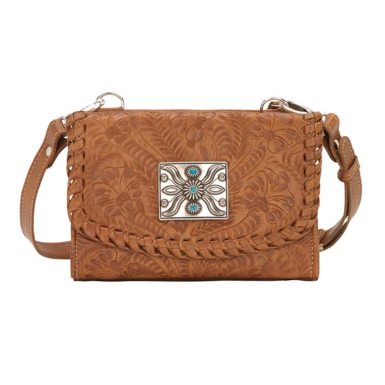 Texas Two Step Small Golden Tan Crossbody Bag/Wallet 5982