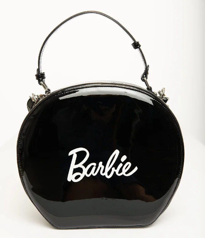 Barbie x Unique Vintage 1960s Black Leatherette Circle Bag