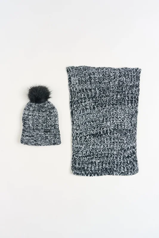 Tahari Rib Knit Beanie & Infinity Scarf