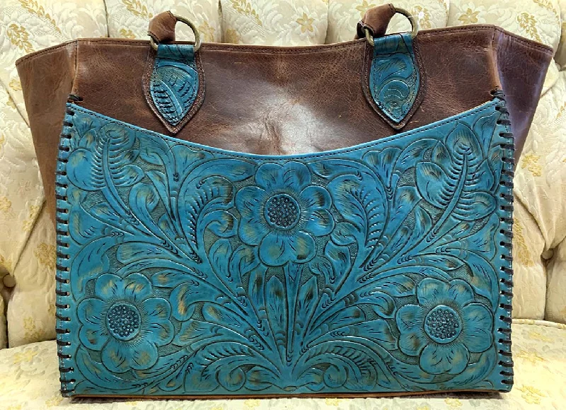 Juan Antonio Bison with Tooled Turquoise Handbag