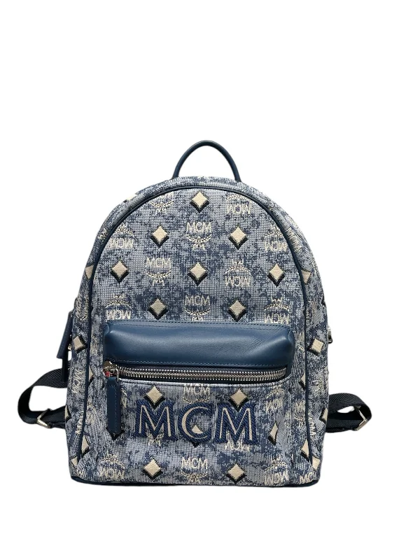 MCM/Backpack/Monogram/Cotton/BLU/