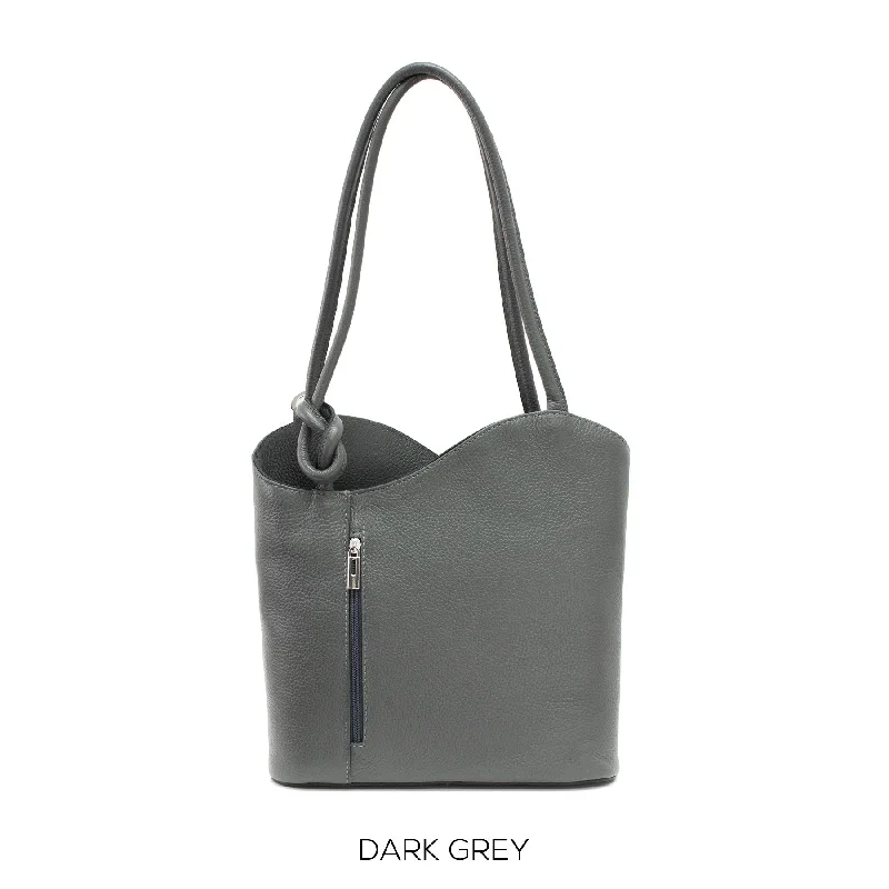 Dark Grey Shoulder Bag Convertable to Backpack