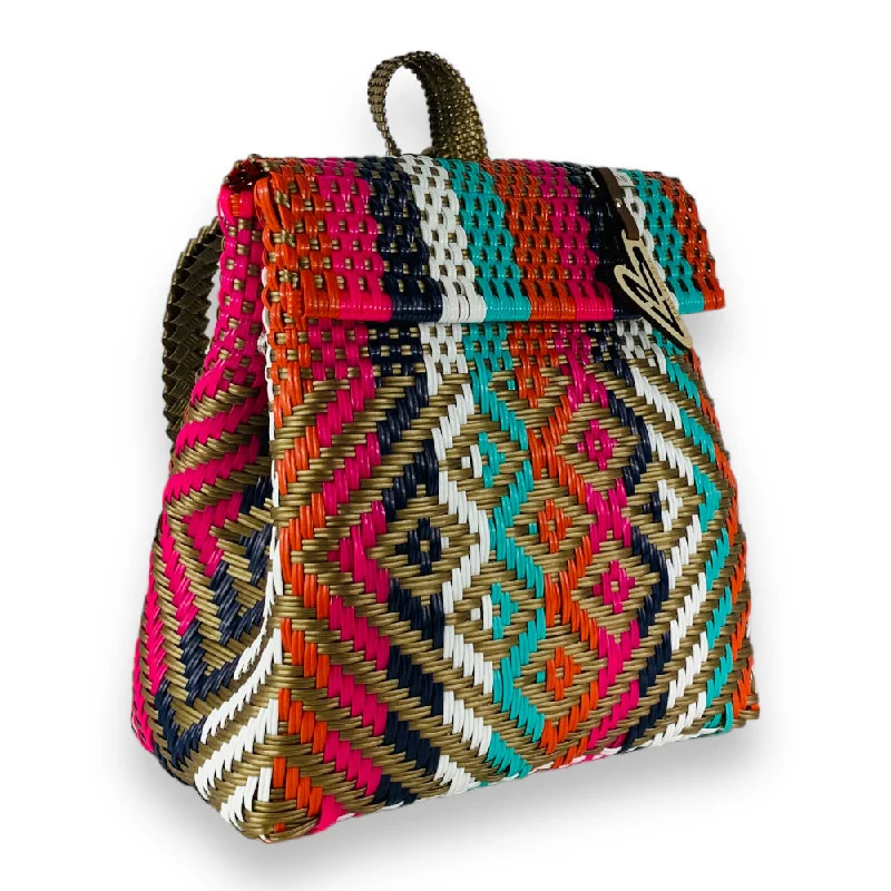 Maria Victoria | Dune BK | Upcycled, Handwoven, Multicolor Backpack