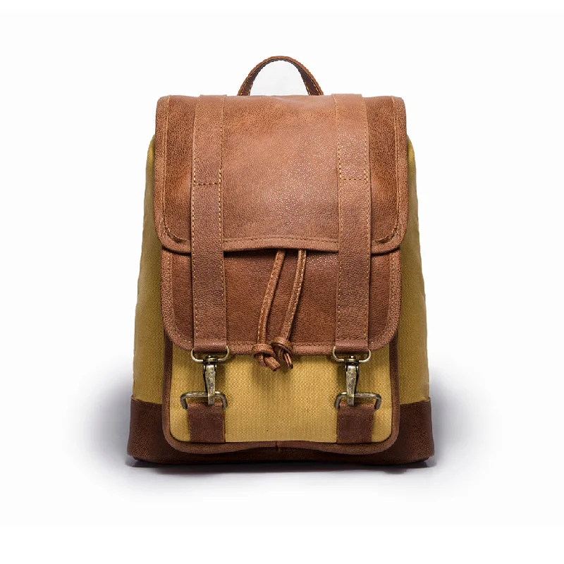 Tomcat | Mustard Yellow | Cotton Canvas | Brown Leather