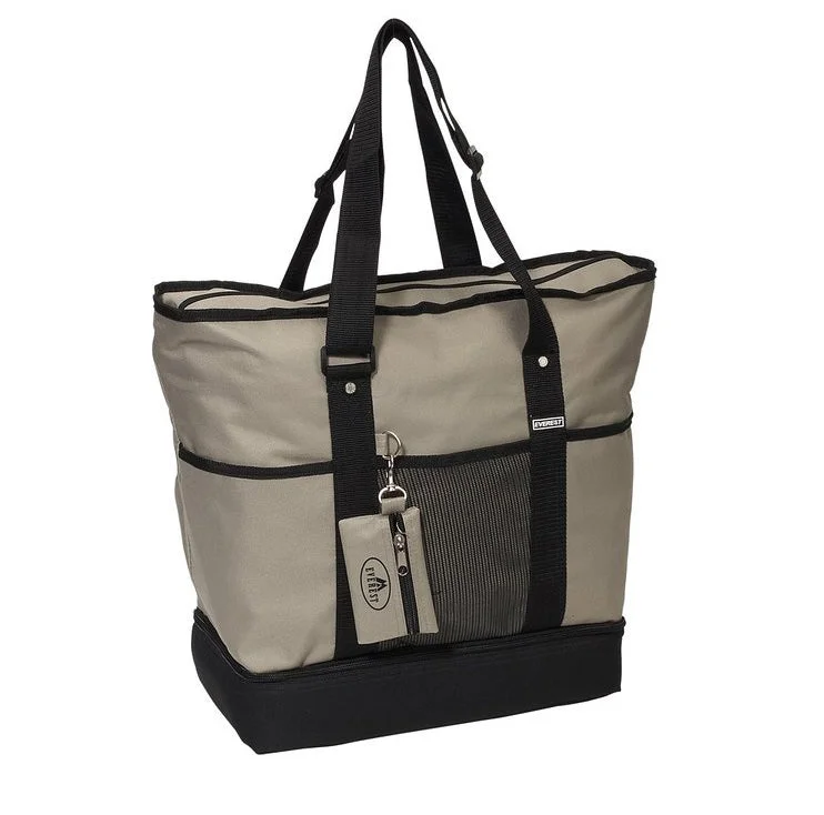 Everest Luggage Deluxe Shopping Tote - Khaki/Black