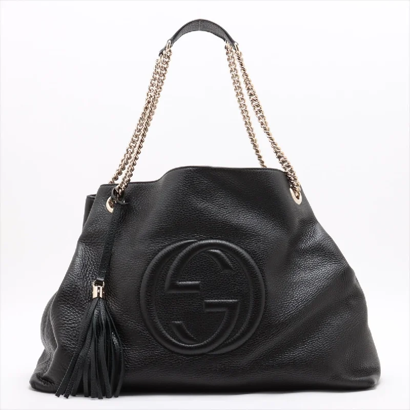 Gucci Soho Leather Chain Shoulder Bag Black