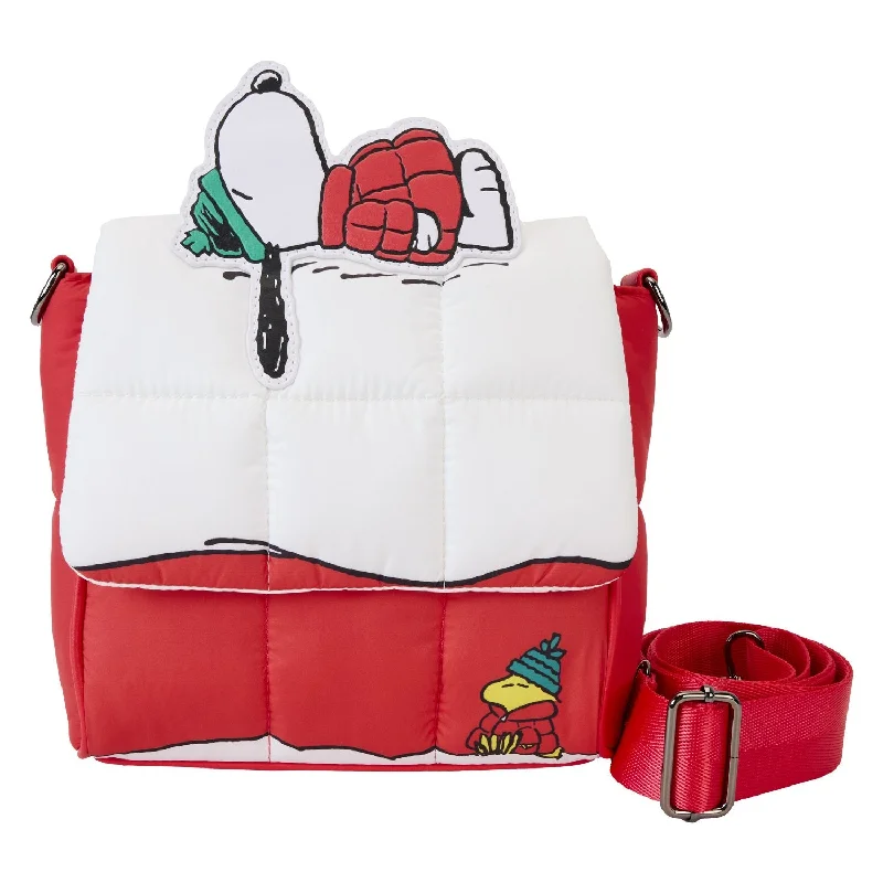 Loungefly Peanuts Snoopy & Woodstock Snow Day Doghouse Crossbody Bag