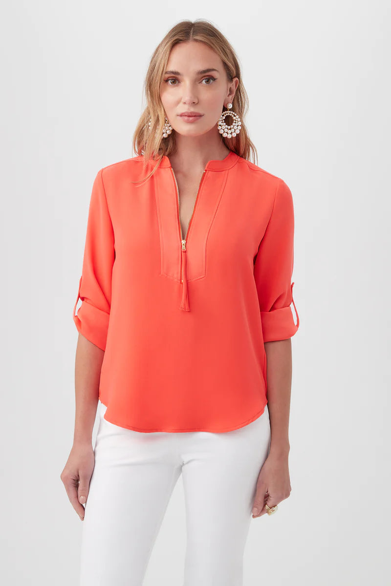 Poppy Half Placket Zip Kaiko Top