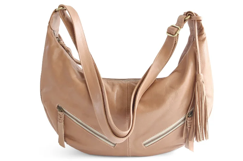  Trendy Handbags At Limited-Time DiscountsEnds Soon VANESSA LEATHER HANDBAG IN NUDE