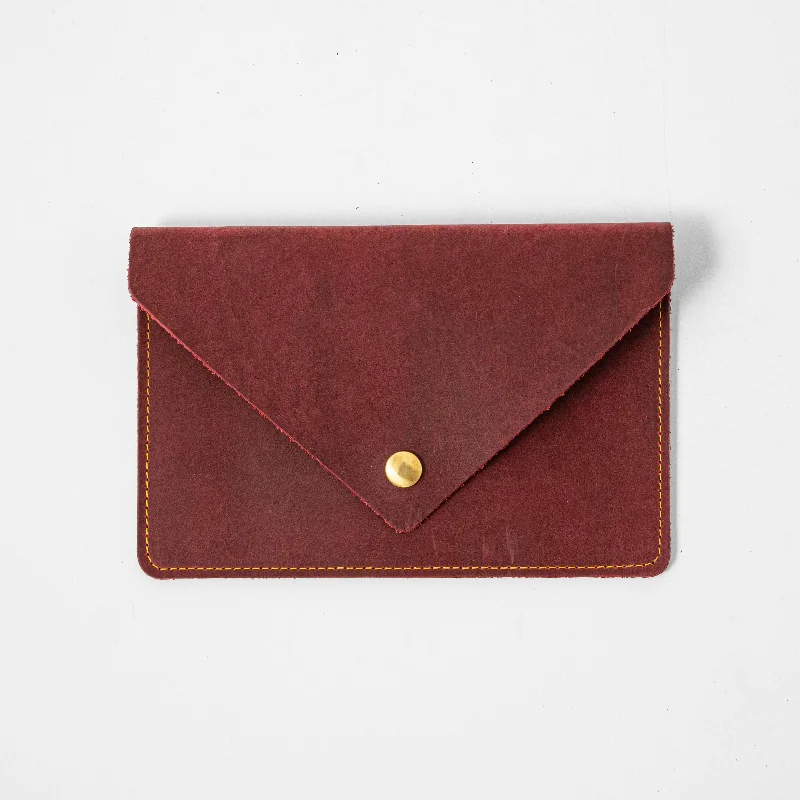 Cranberry Crazy Horse Leather Clutch