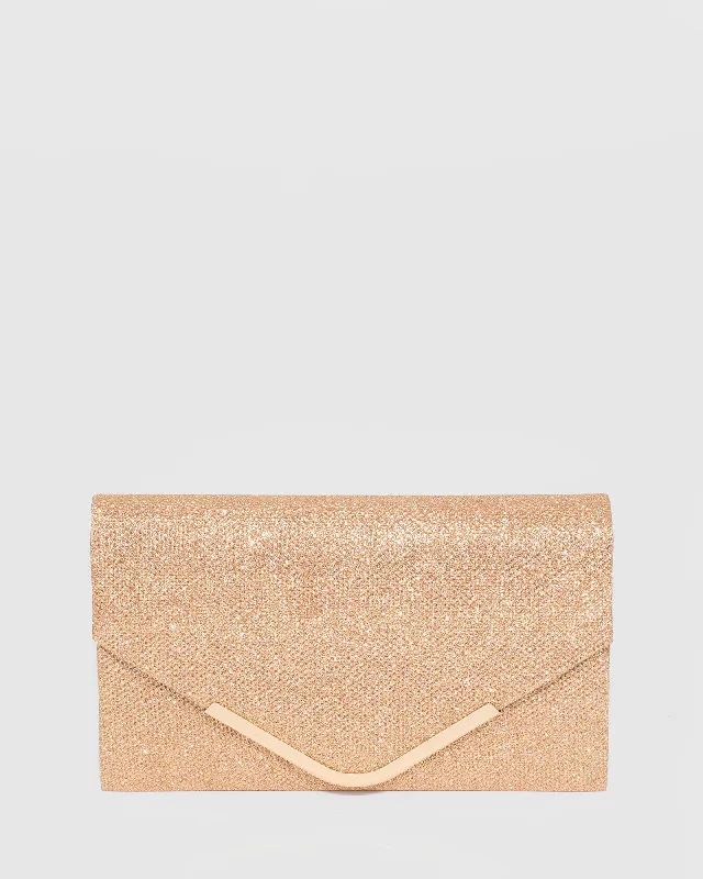 Gold Lila Envelope Clutch Bag