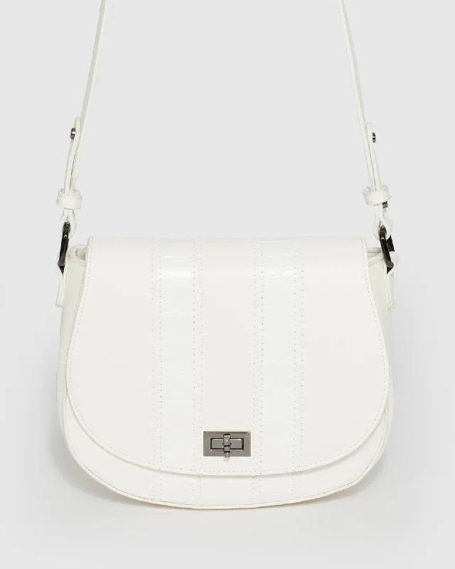 White Valeria Panel Crossbody Bag