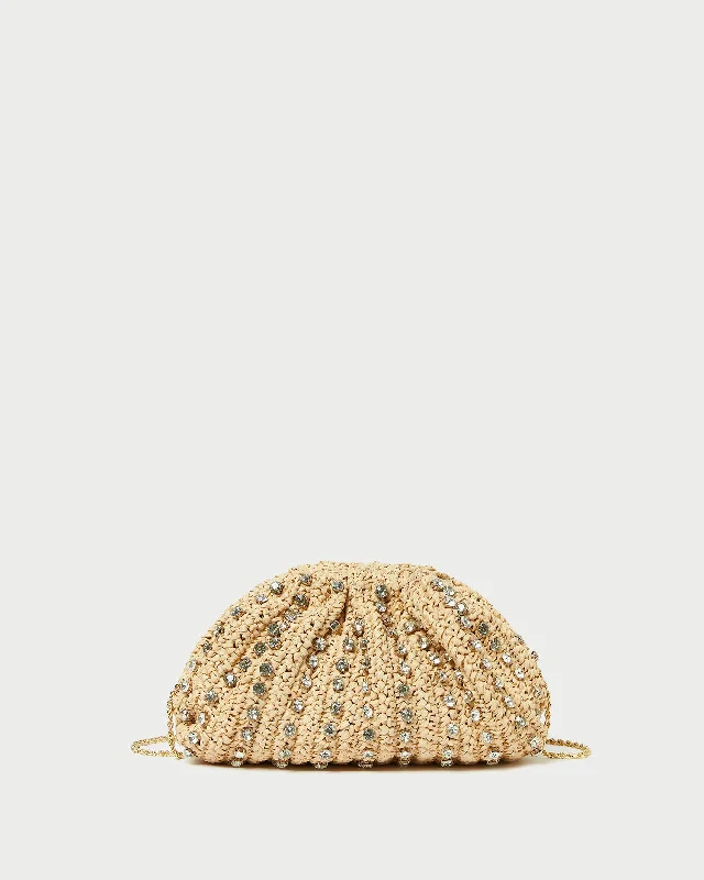 Bailey Natural/Crystal Dome Clutch