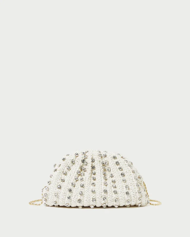 Bailey White/Crystal Dome Clutch