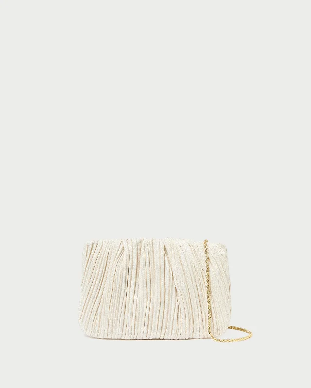 Brit Cream Flat Pleated Clutch