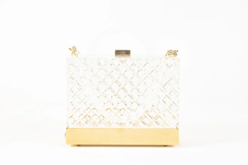 DIAMOND CLUTCH in Crystal/Gold