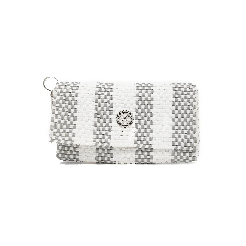 SILVER STRIPE CLUTCH