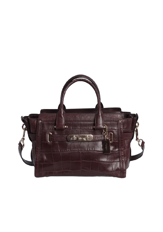 CROCODILE EMBOSSED SWAGGER BAG