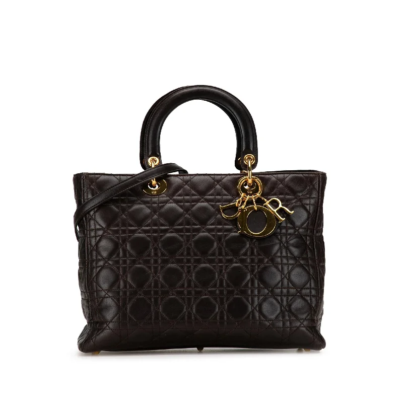 Dior Large Lambskin Cannage Lady Dior (SHG-cx7OVd)