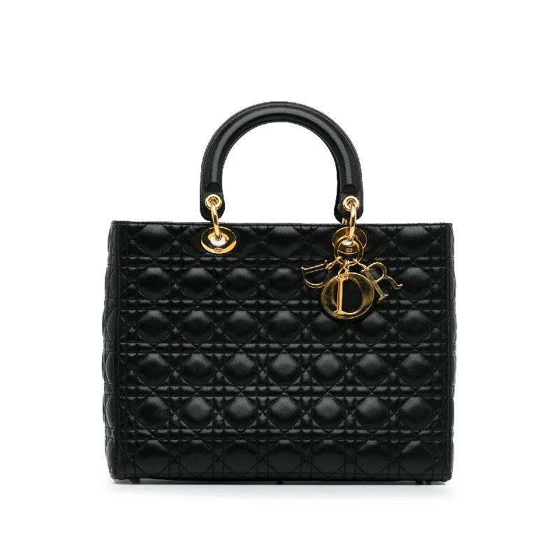 Dior Large Lambskin Cannage Lady Dior (SHG-Hbpskq)