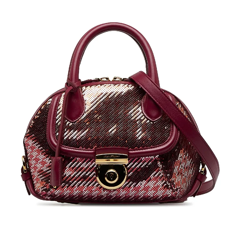 Salvatore Ferragamo Mini Sequin Fiamma Satchel (SHG-cIGXFP)